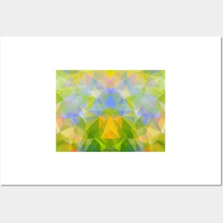 Abstract color triangle geometrical background Posters and Art